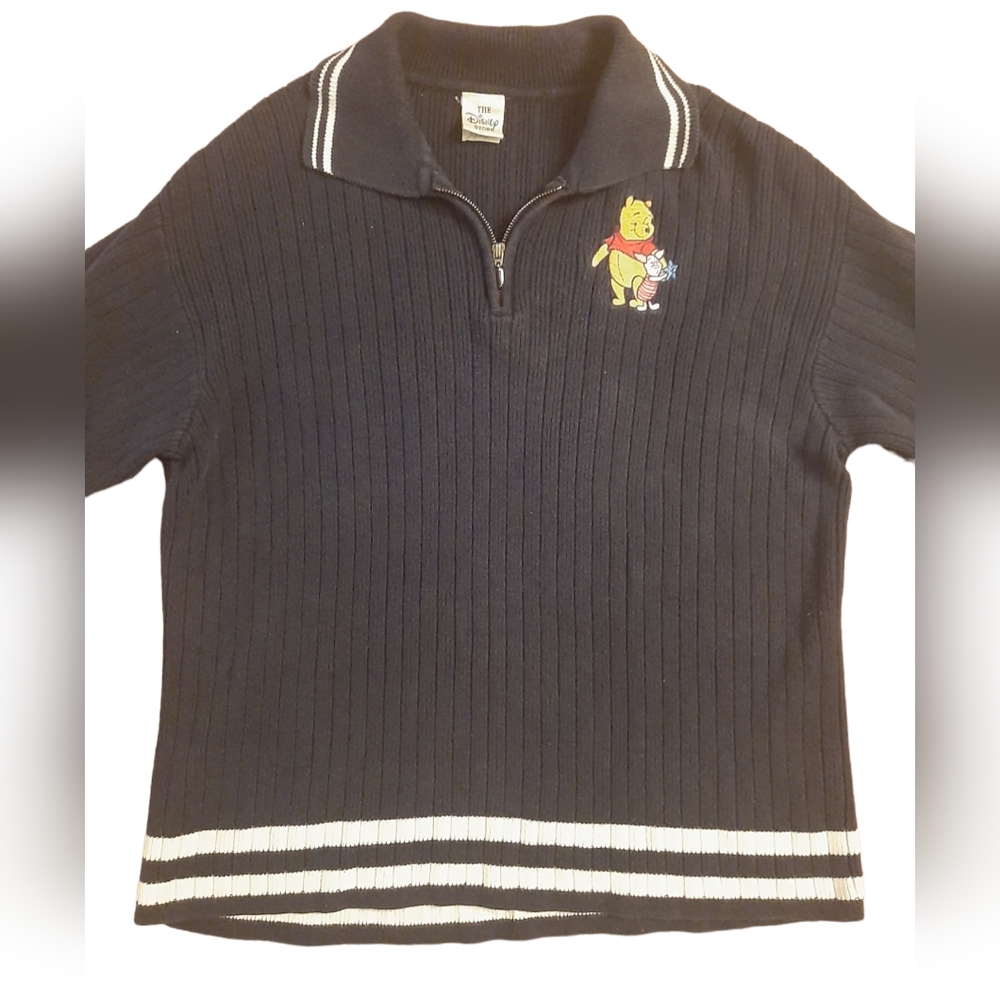 Disney Mens XL 46-48 Vinnie de Pooh Disneyland Long Sleeve Knit Sweater Navy
